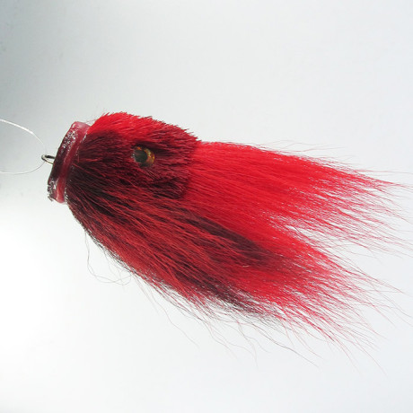 Handmade Bucktail FLYADAMS Pike Lure 10g 10cm Red - Black – Inspired by Miuras Mouse Style